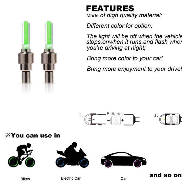 Lighting components with green lights and features text on a white background